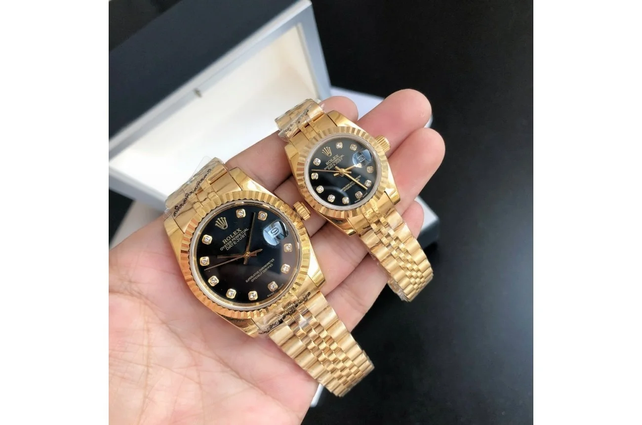 Rolex Datejust RG/RG Jub Black/Dial 36/28 mm