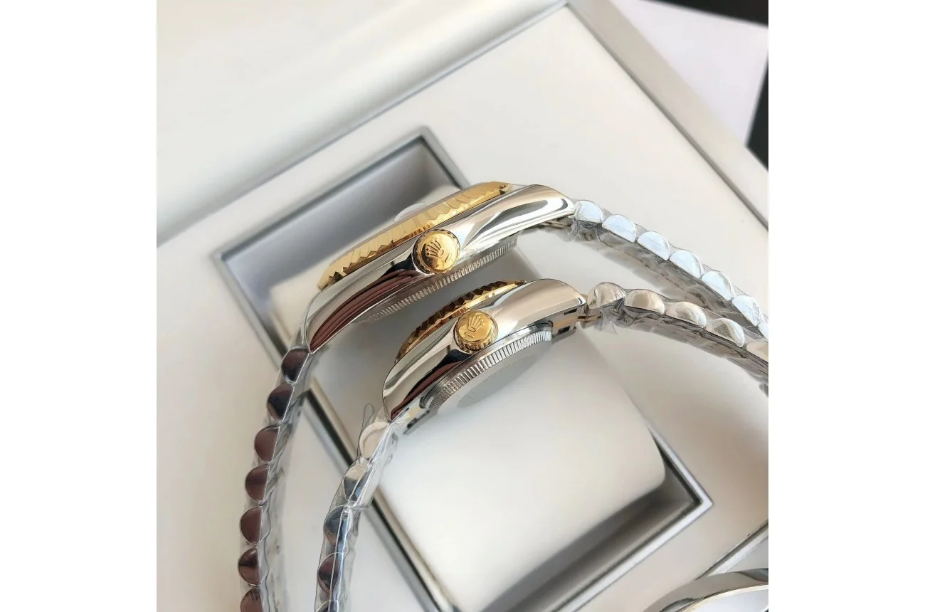 Rolex Datejust RG/SS Jub Black/Dia 36/28 mm