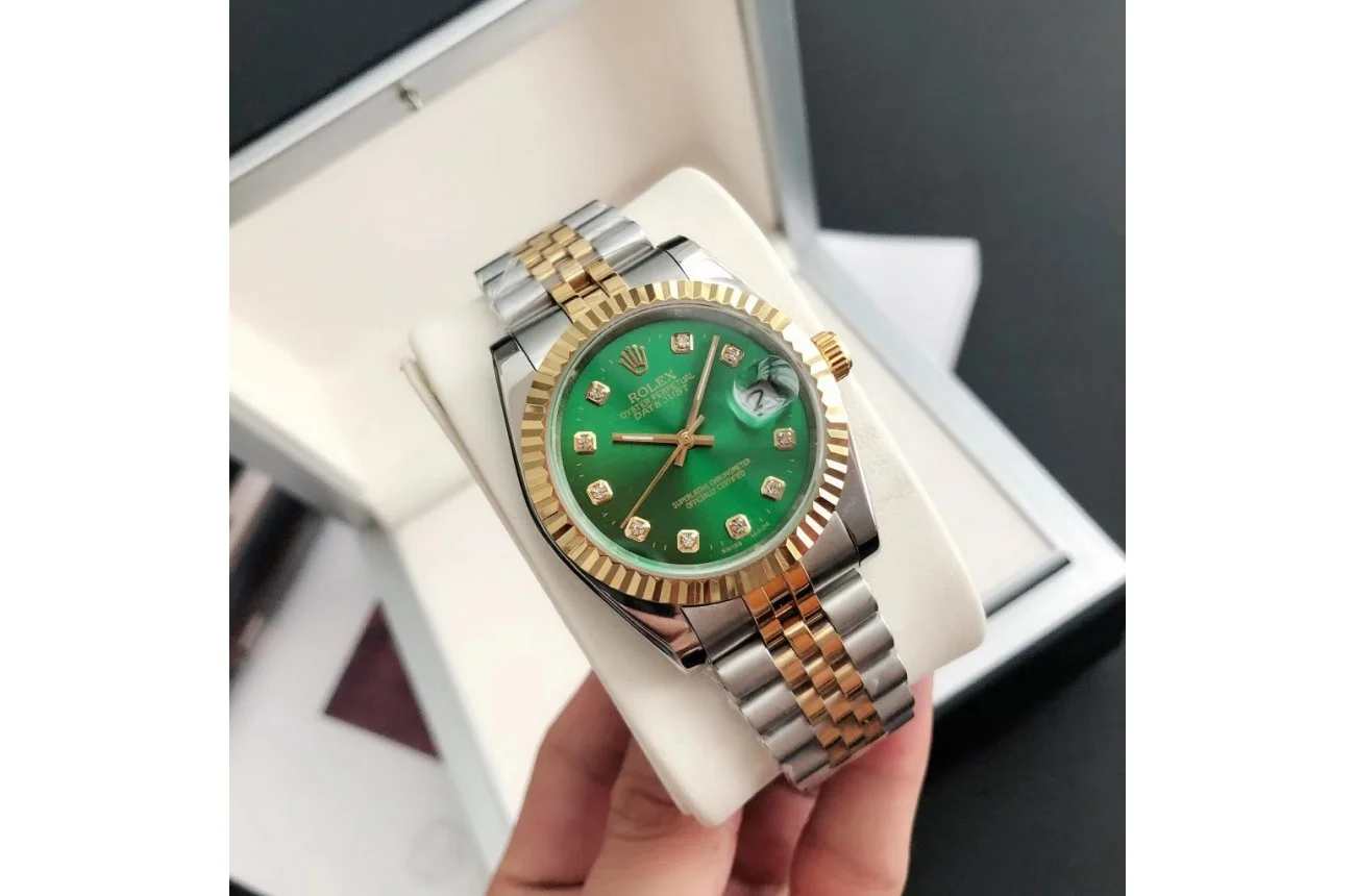 Rolex Datejust RG/SS Jub Green/Dial 36/28 mm