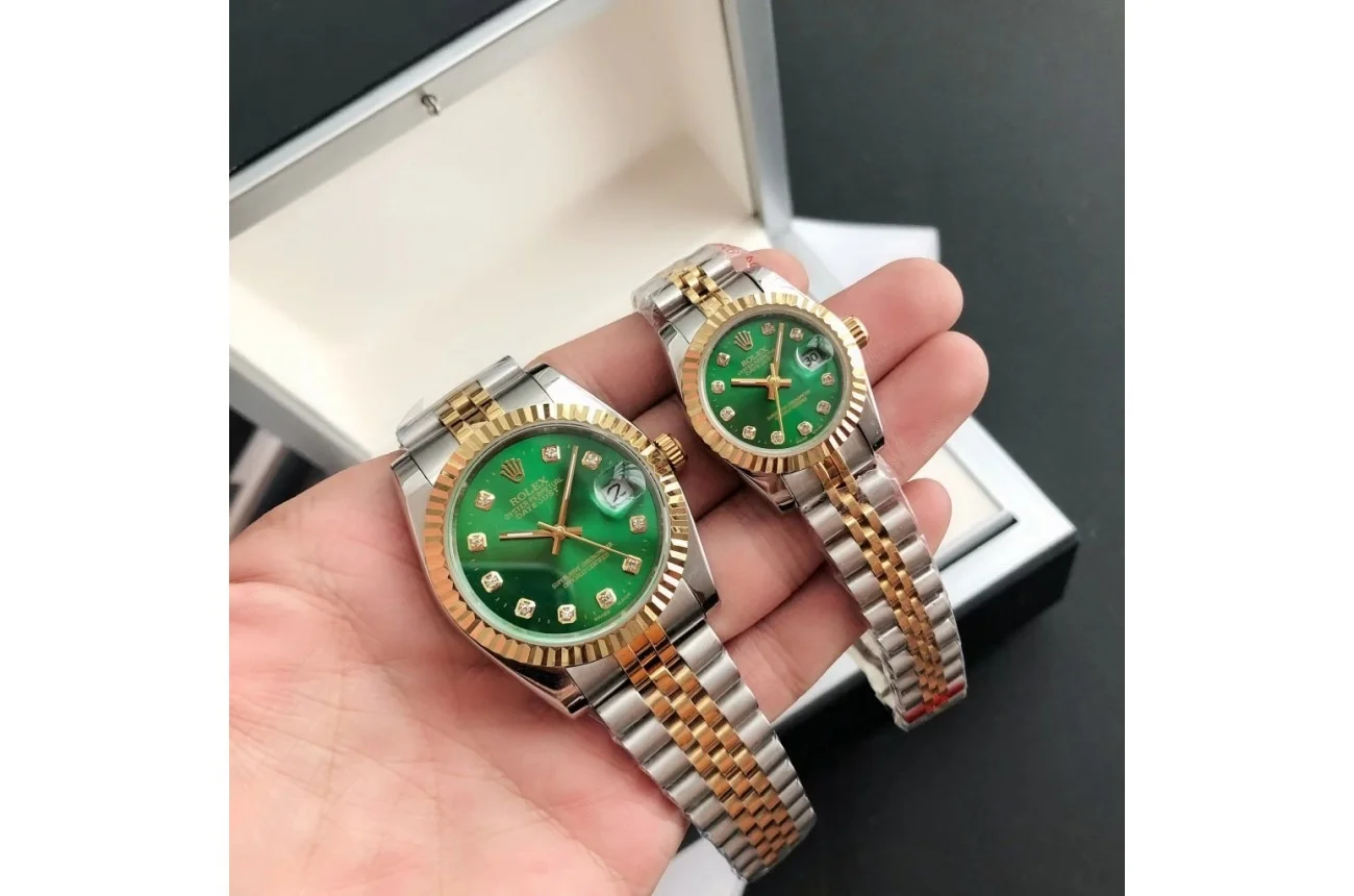 Rolex Datejust RG/SS Jub Green/Dial 36/28 mm