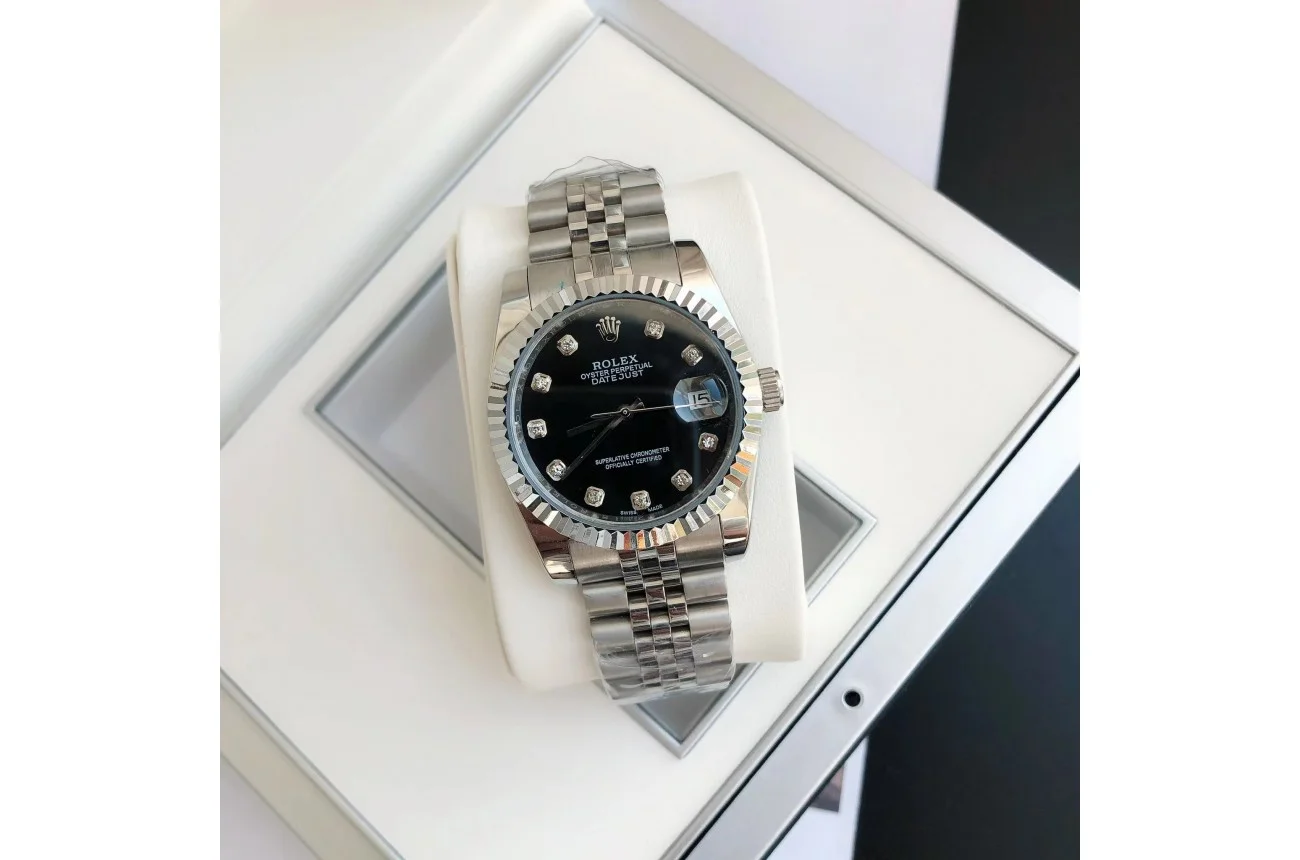 Rolex Datejust SS/SS Jub Black/Dial 36/28 mm