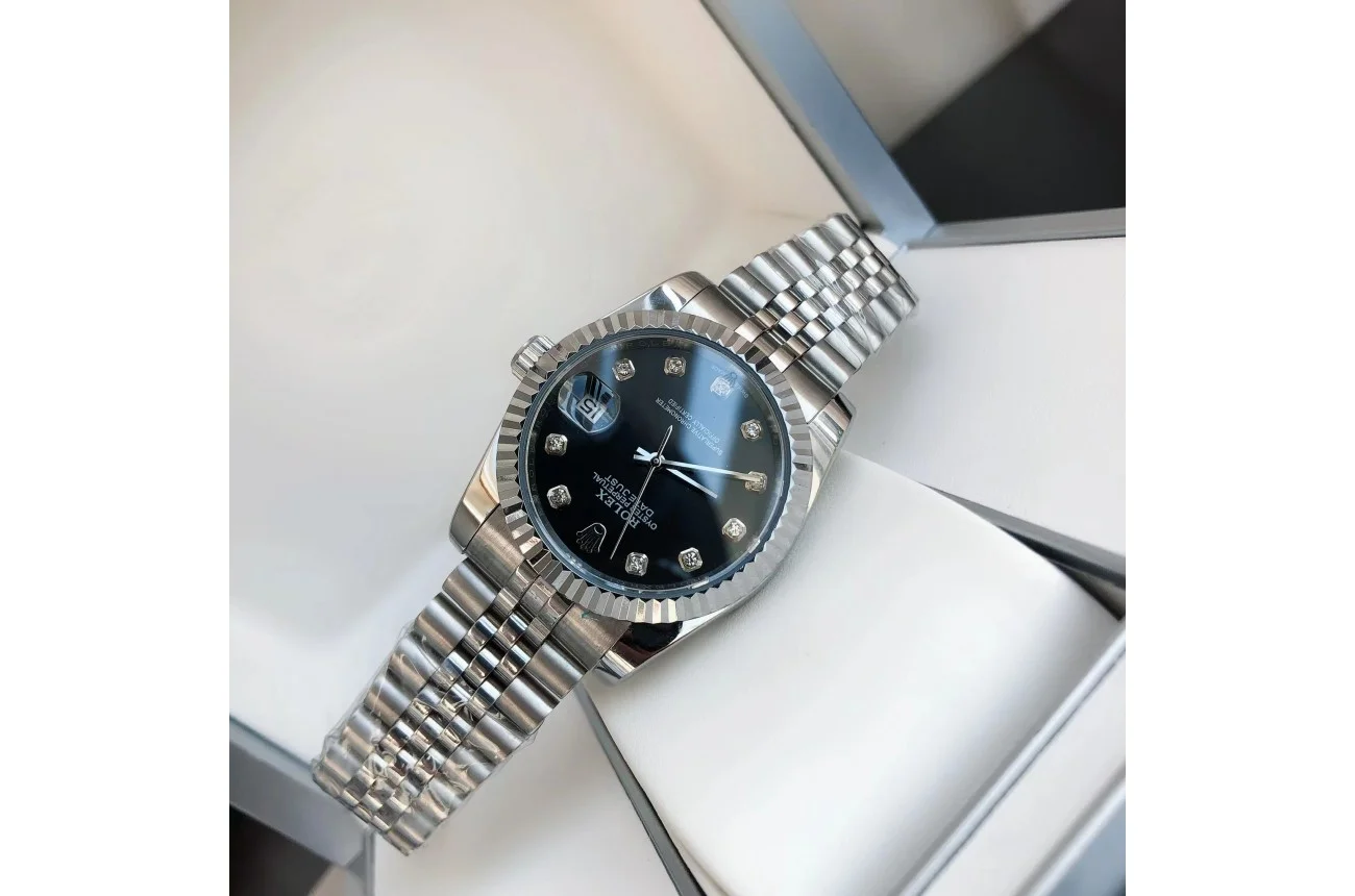 Rolex Datejust SS/SS Jub Black/Dial 36/28 mm