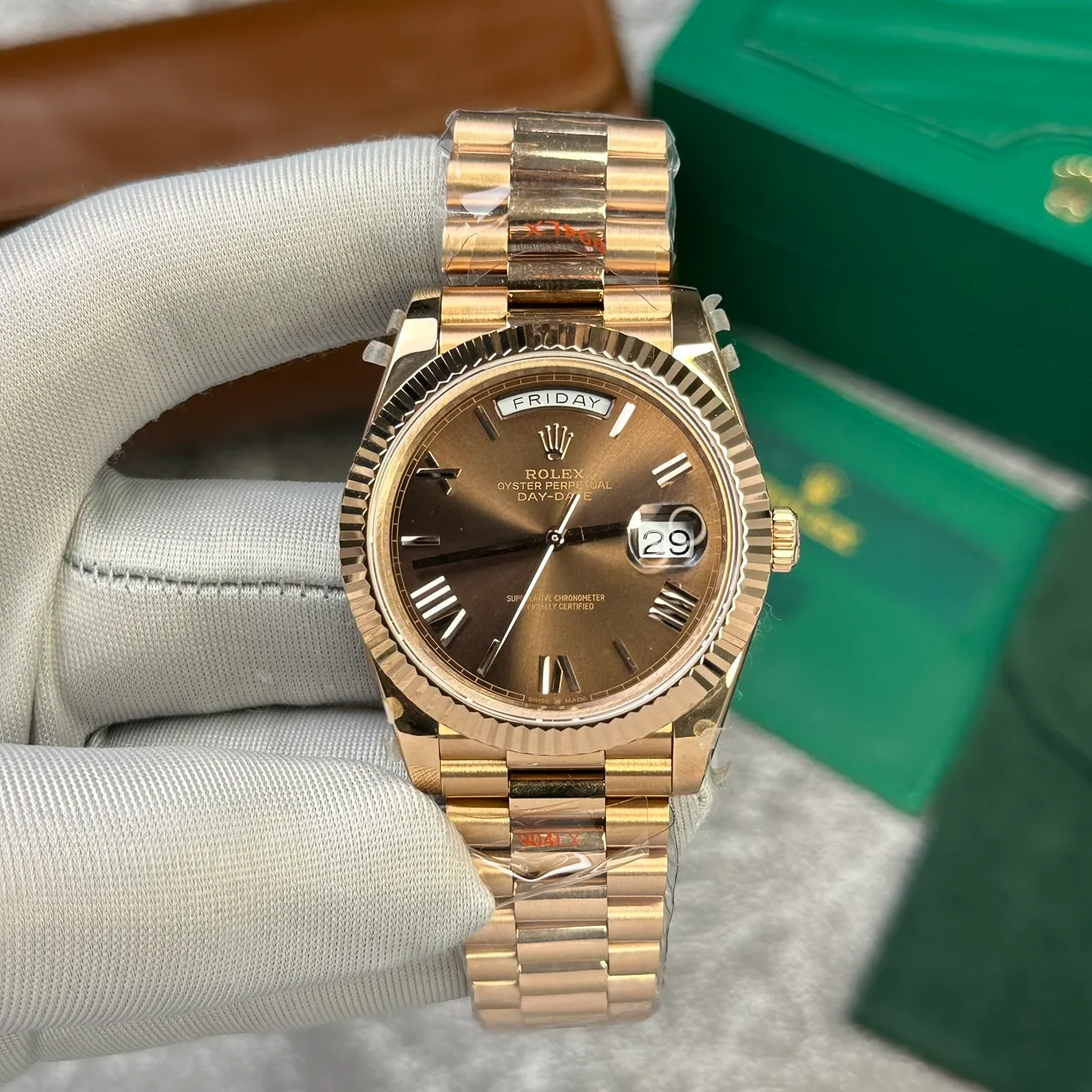 Rolex Day-Date II Chocolate Dial 218235 40 mm