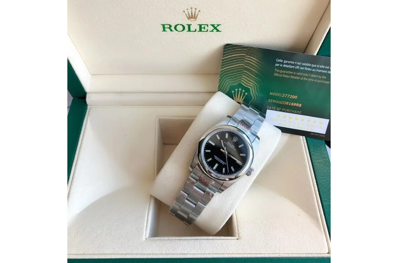 Rolex Oyster Perpetual SS/SS Black/Stk 31/41 mm