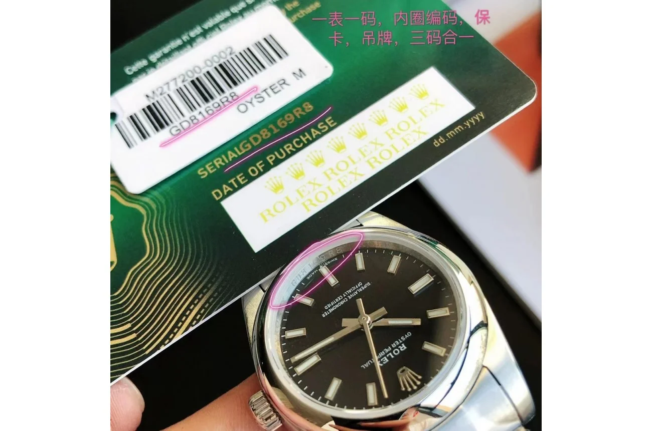 Rolex Oyster Perpetual SS/SS Black/Stk 31/41 mm