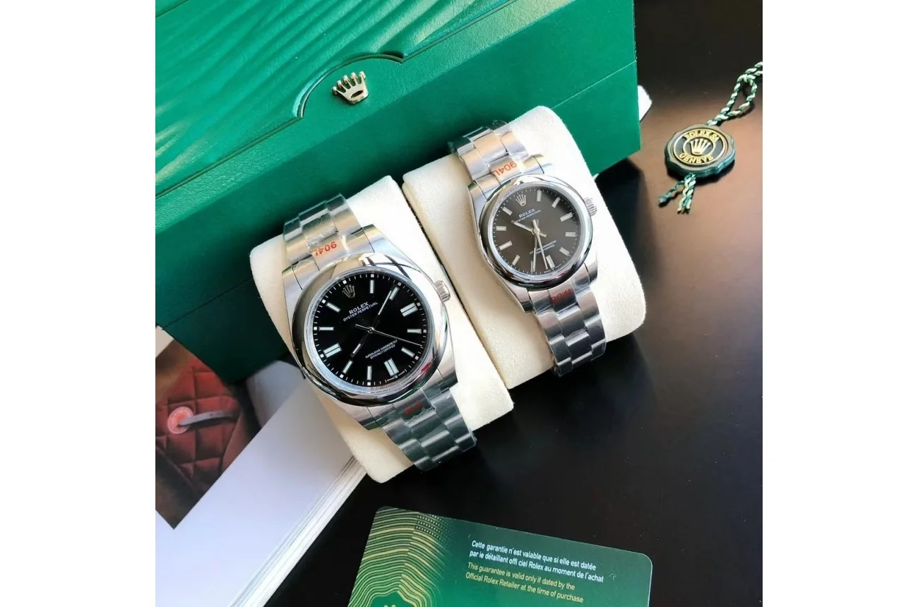 Rolex Oyster Perpetual SS/SS Black/Stk 31/41 mm
