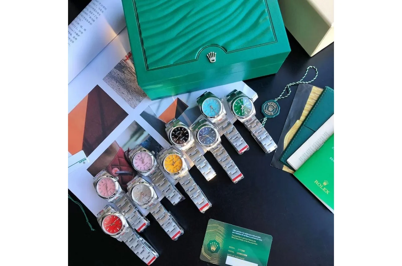 Rolex Oyster Perpetual SS/SS Red/Stk 31/41 mm