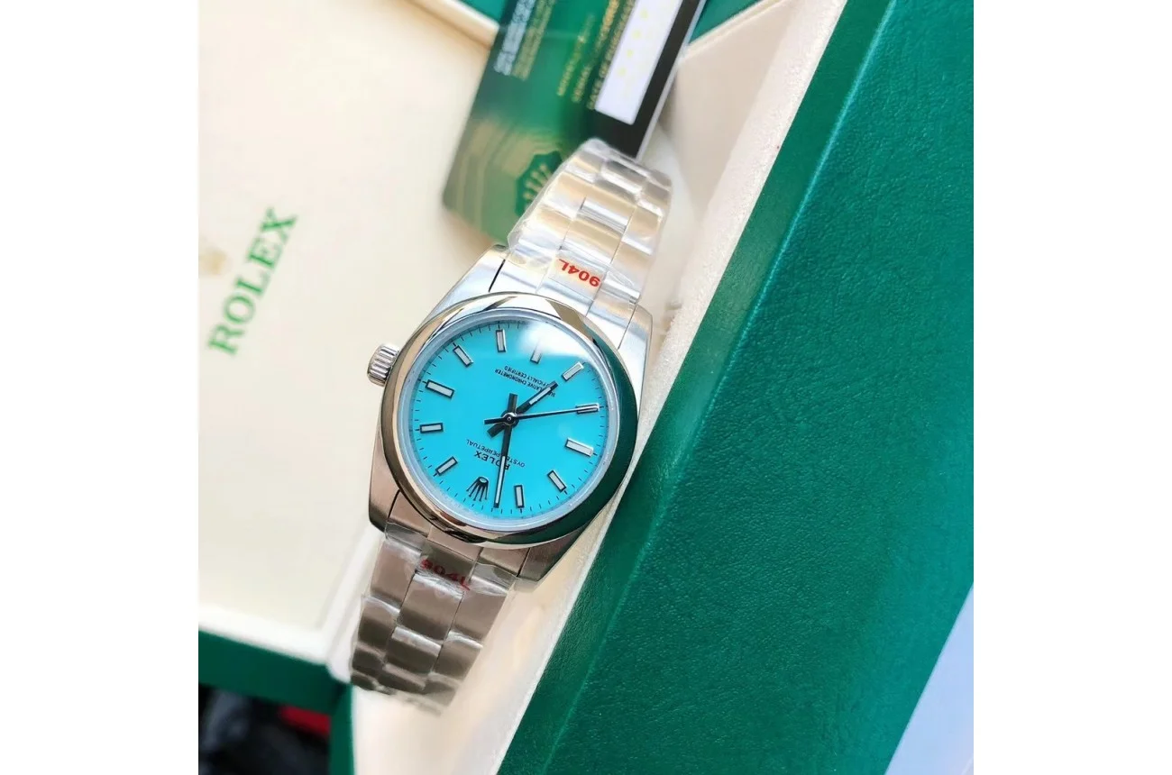 Rolex Oyster Perpetual SS/SS Tiffany Blue/Stk 31/41 mm