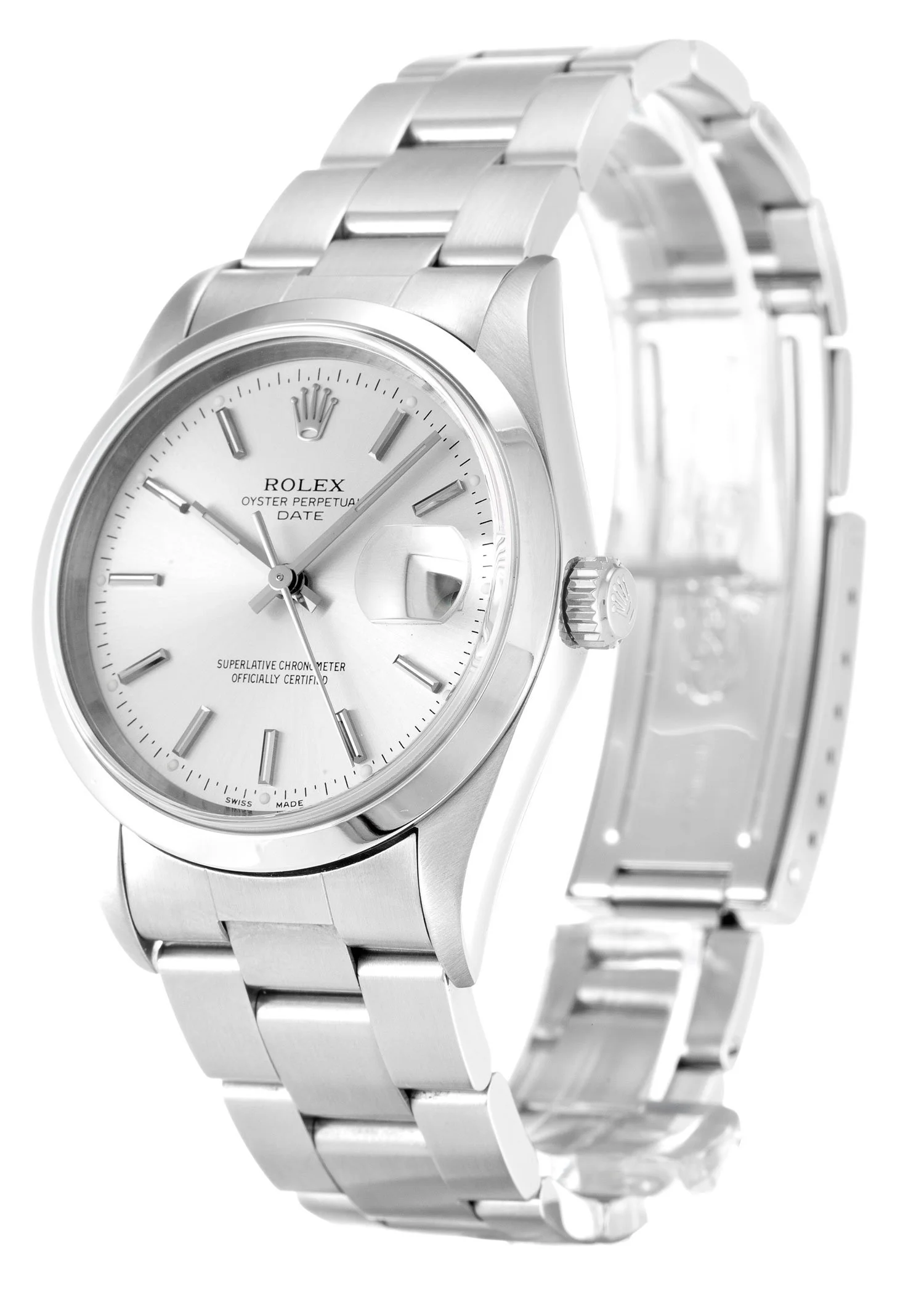 Rolex Oyster Perpetual Date Silver Dial 15200 34 mm