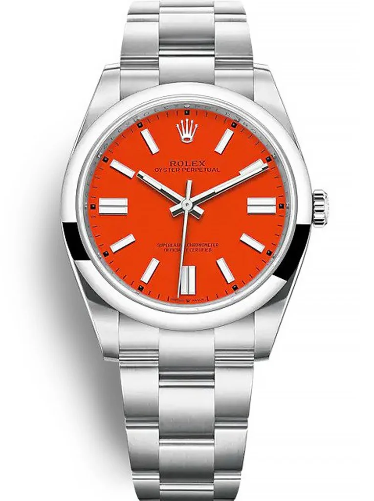 Rolex Oyster Perpetual Coral Red Dial 124300 41 mm
