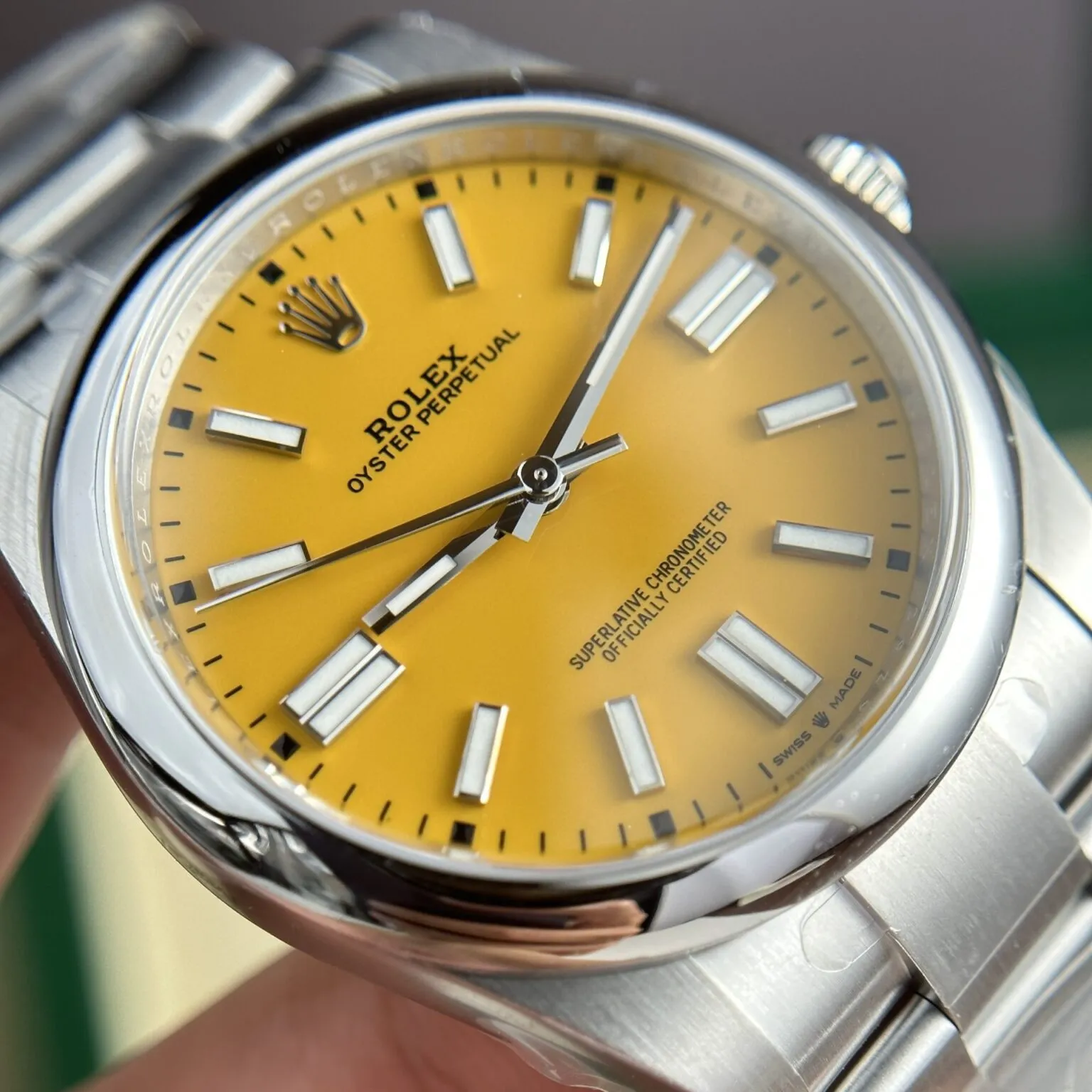 Rolex Oyster Perpetual Yellow Dial 124300 41 mm
