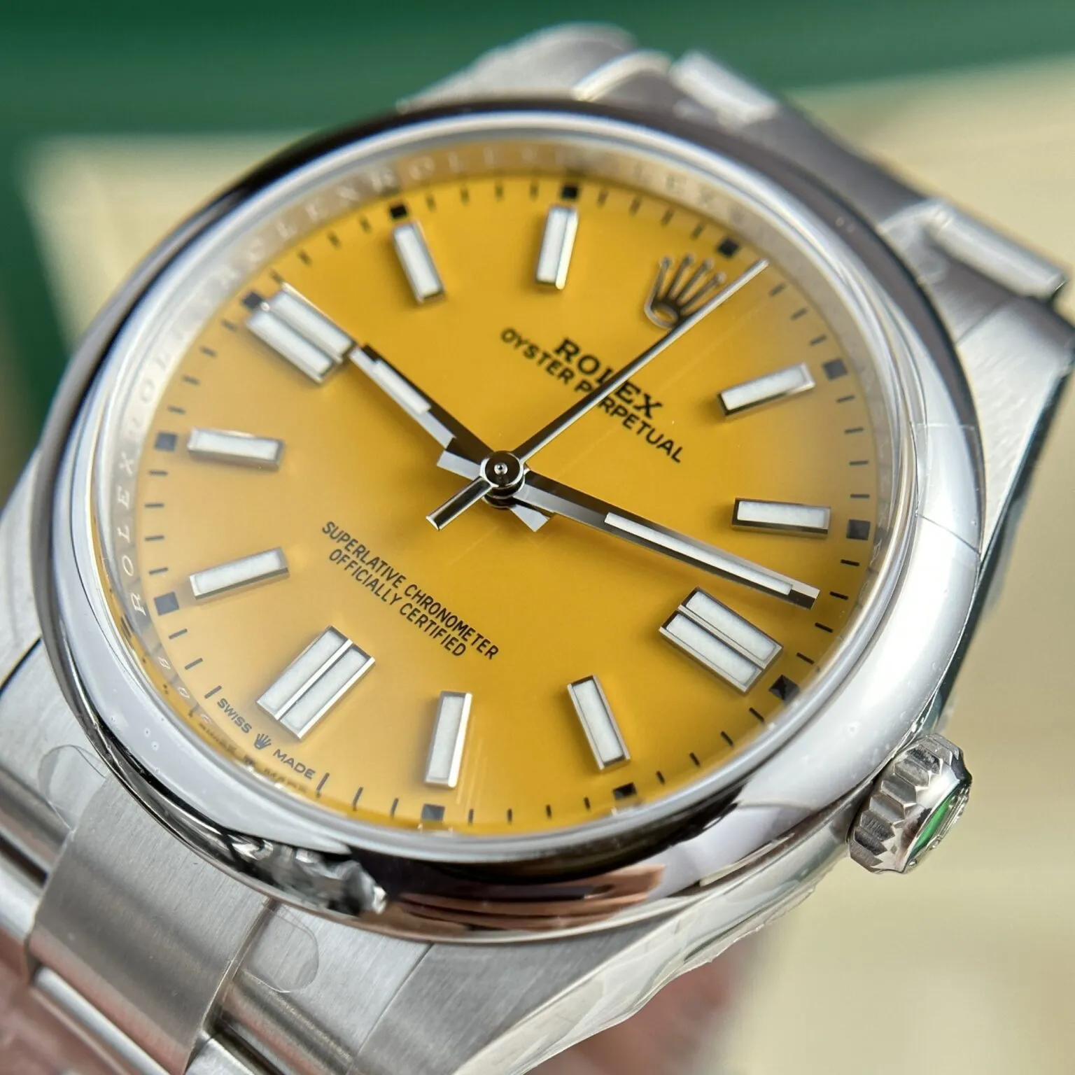 Rolex Oyster Perpetual Yellow Dial 124300 41 mm
