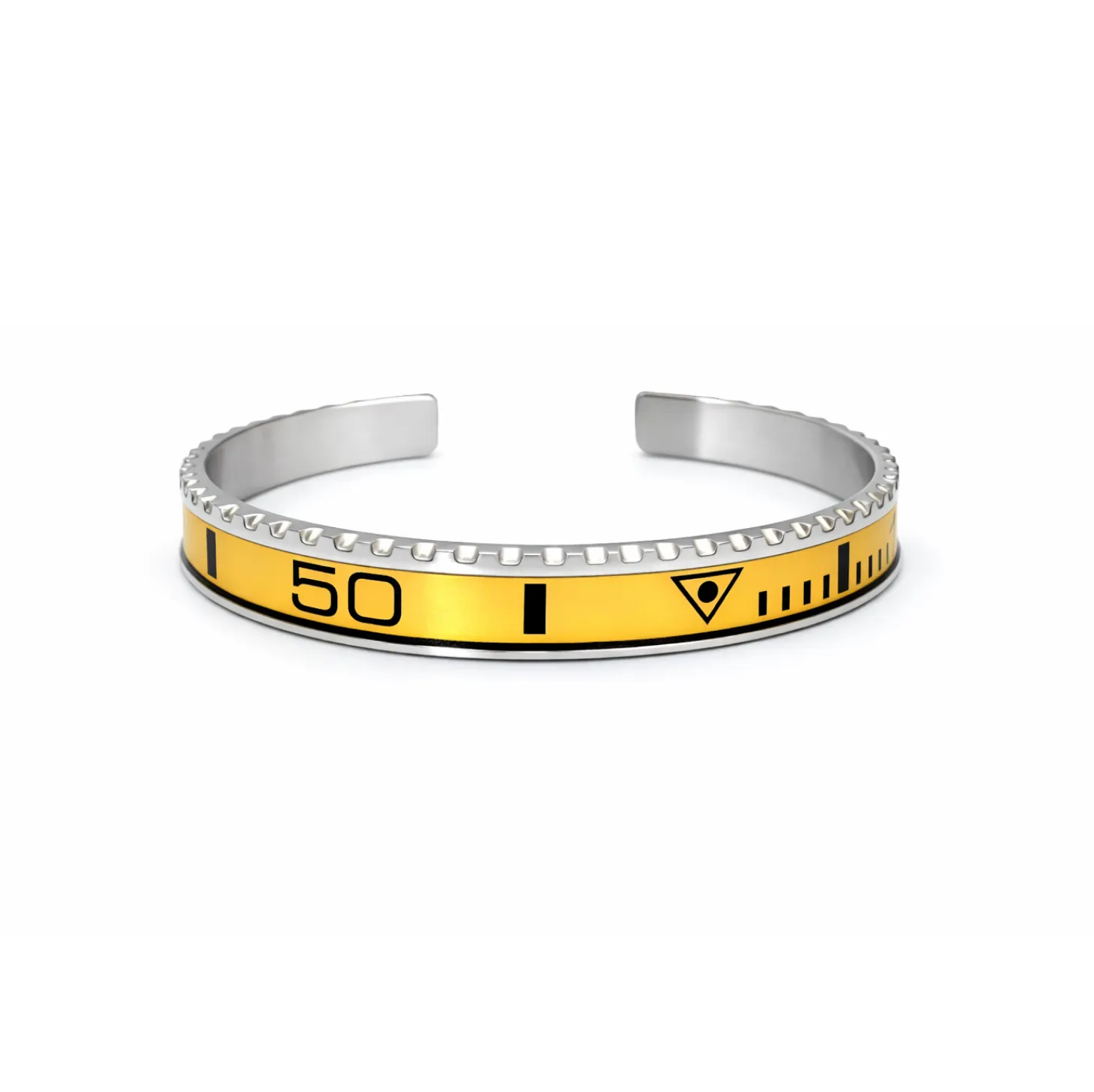 Yellow Titanium Steel Bezel Bracelet